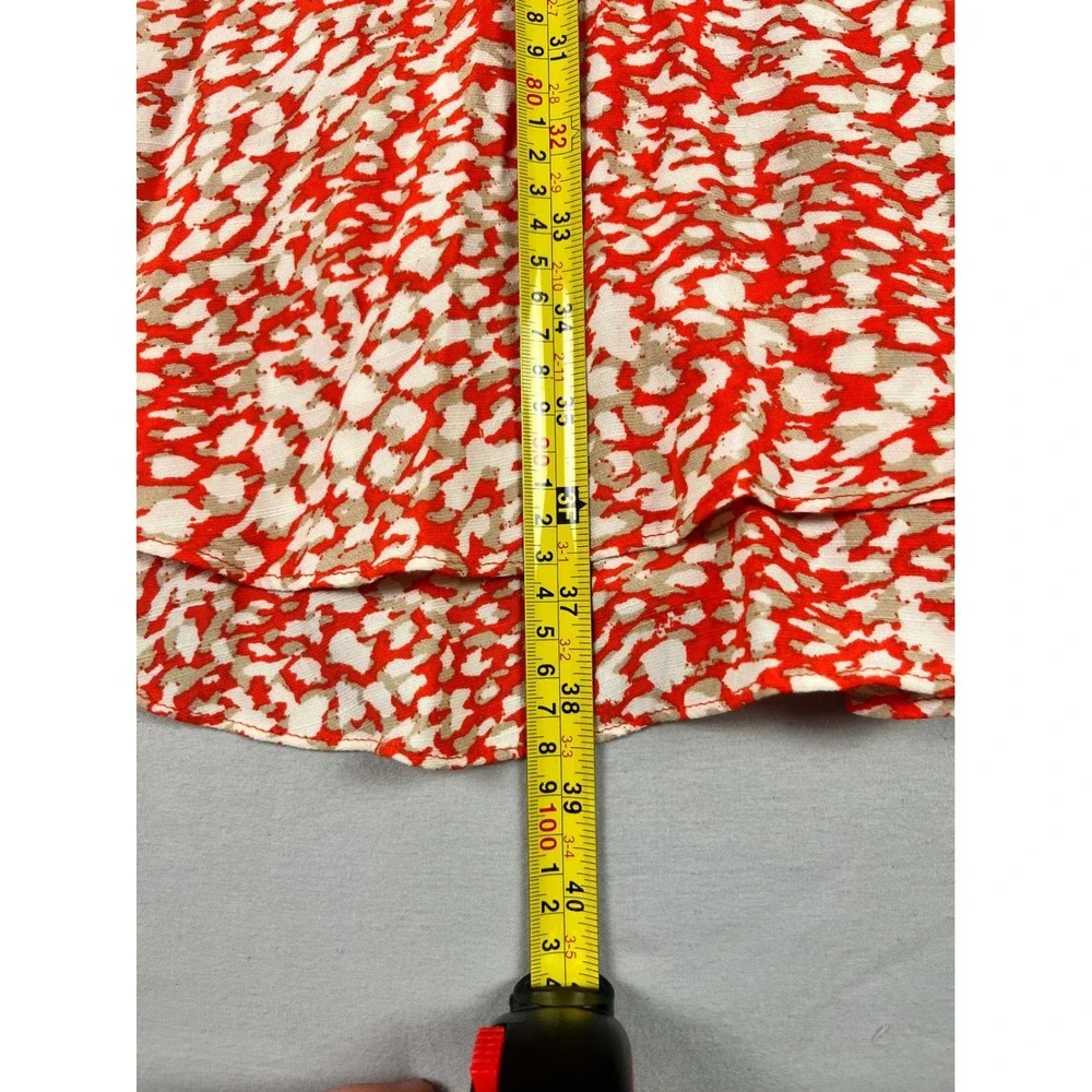 Free People Pop Combo Red Ruffle Wrap Mini Dress Womens Large Boho Cottage‎ New